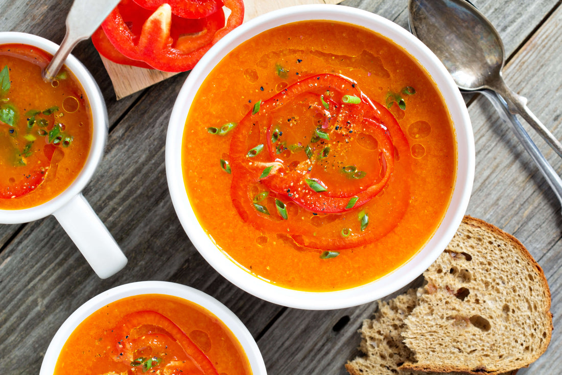 Roasted Red Pepper and Carrot Soup - Moroccan Inspired