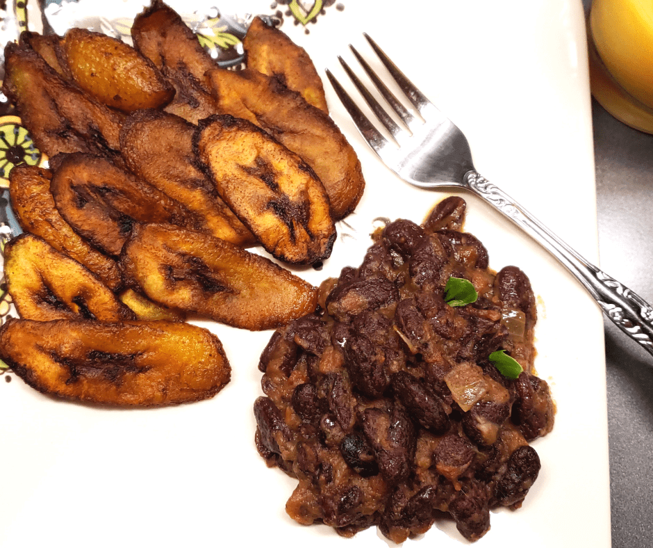 Dodo (plantains) and Beans